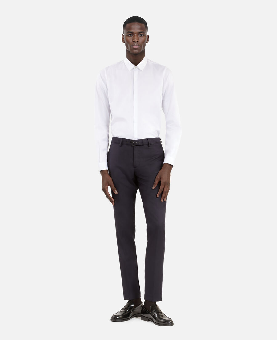 The Kooples MEN DARK NAVY navy blue wool fitted suit trousers