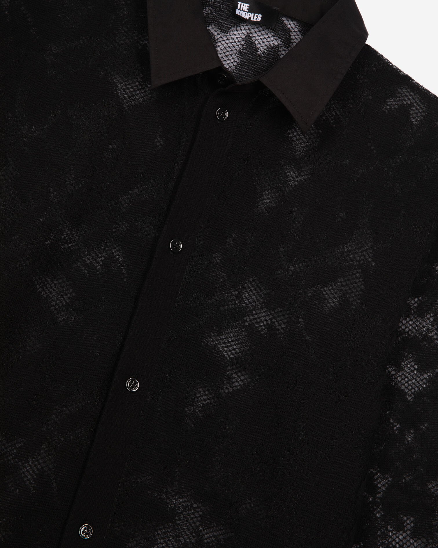 Black lace shirt, BLACK, hi-res image number null