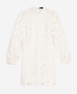 The Kooples F ECRU short dress in ecru floral lace