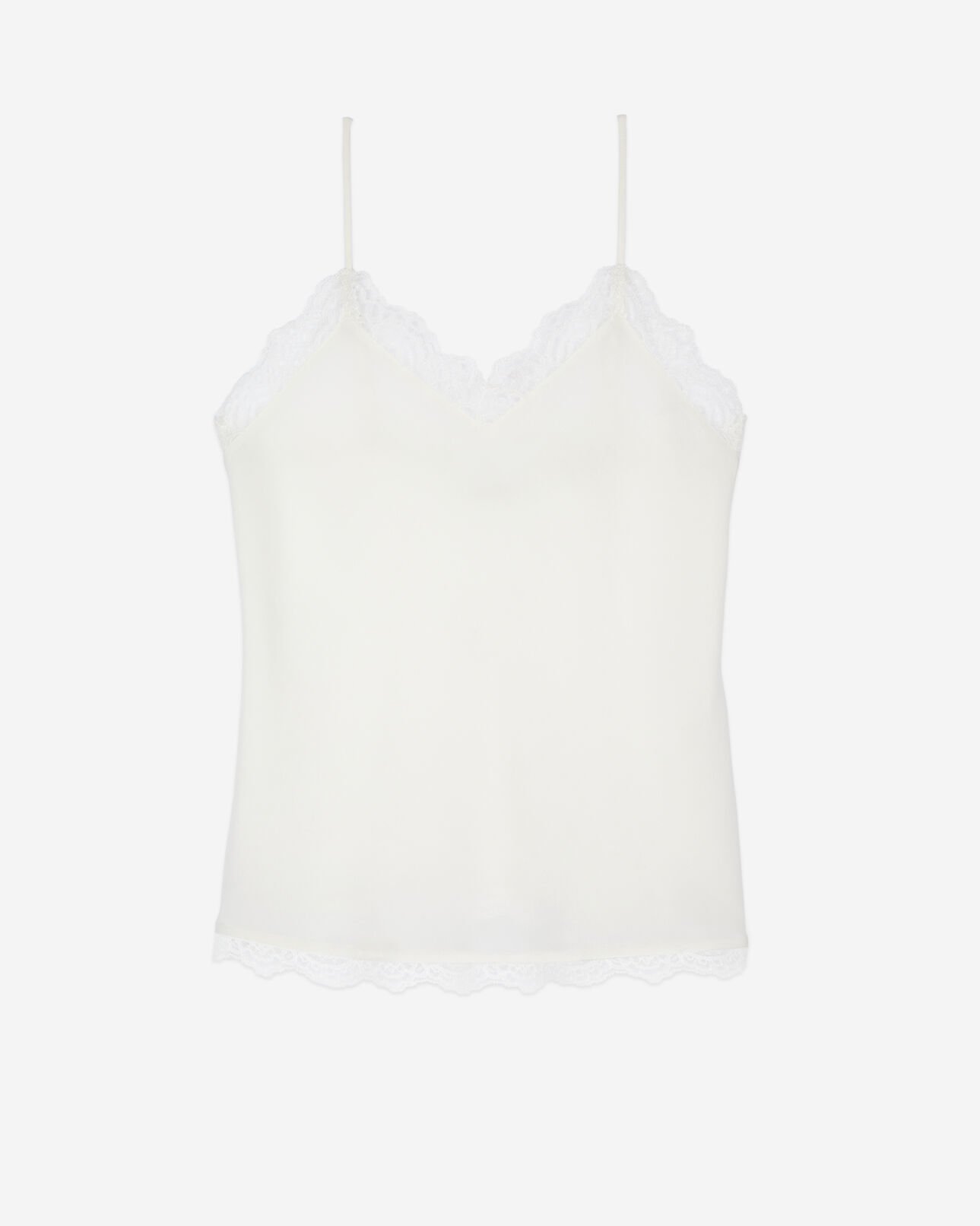 The Kooples WOMEN ECRU ecru silk and lace camisole