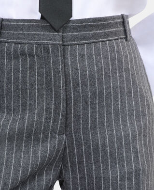 The Kooples MUJER LIGHT GREY pantalones rectos de rayas de sastre