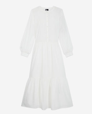 The Kooples MUJER WHITE vestido largo bordado blanco