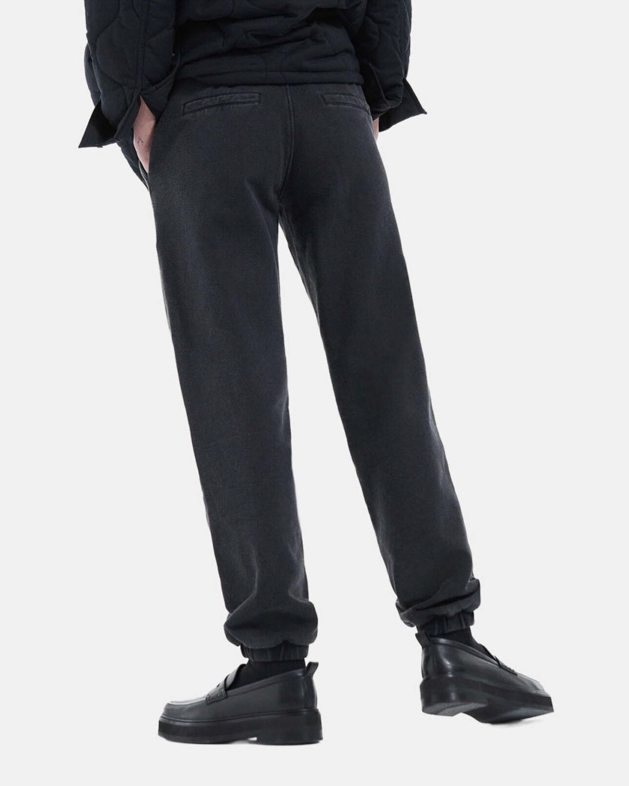 The Kooples WOMEN BLACK WASHED faded black joggers with triple logo