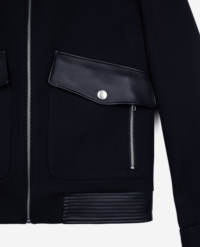 The Kooples HOMME NAVY blouson en laine bleu marine