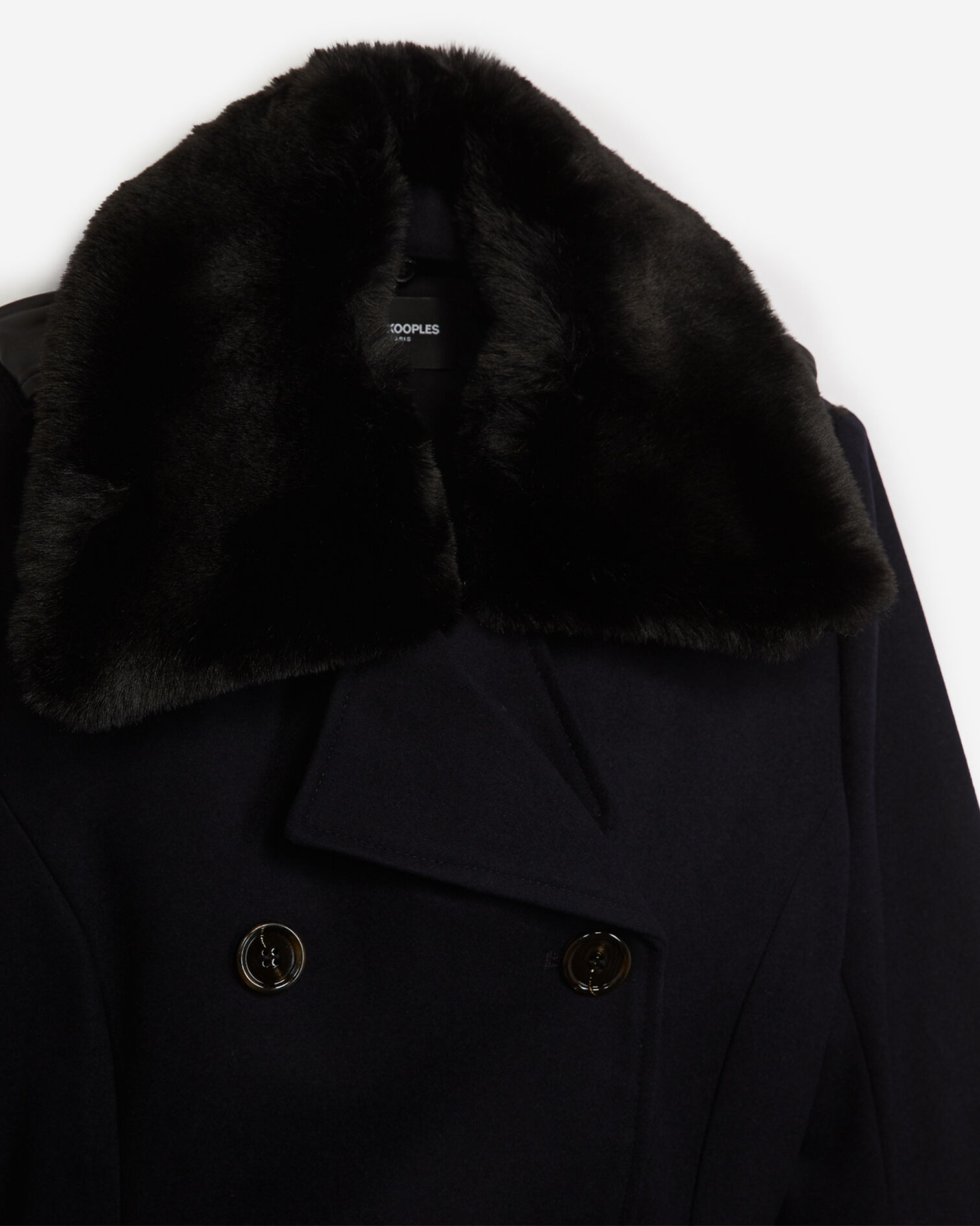 Blue wool coat with insert, NAVY, hi-res image number null
