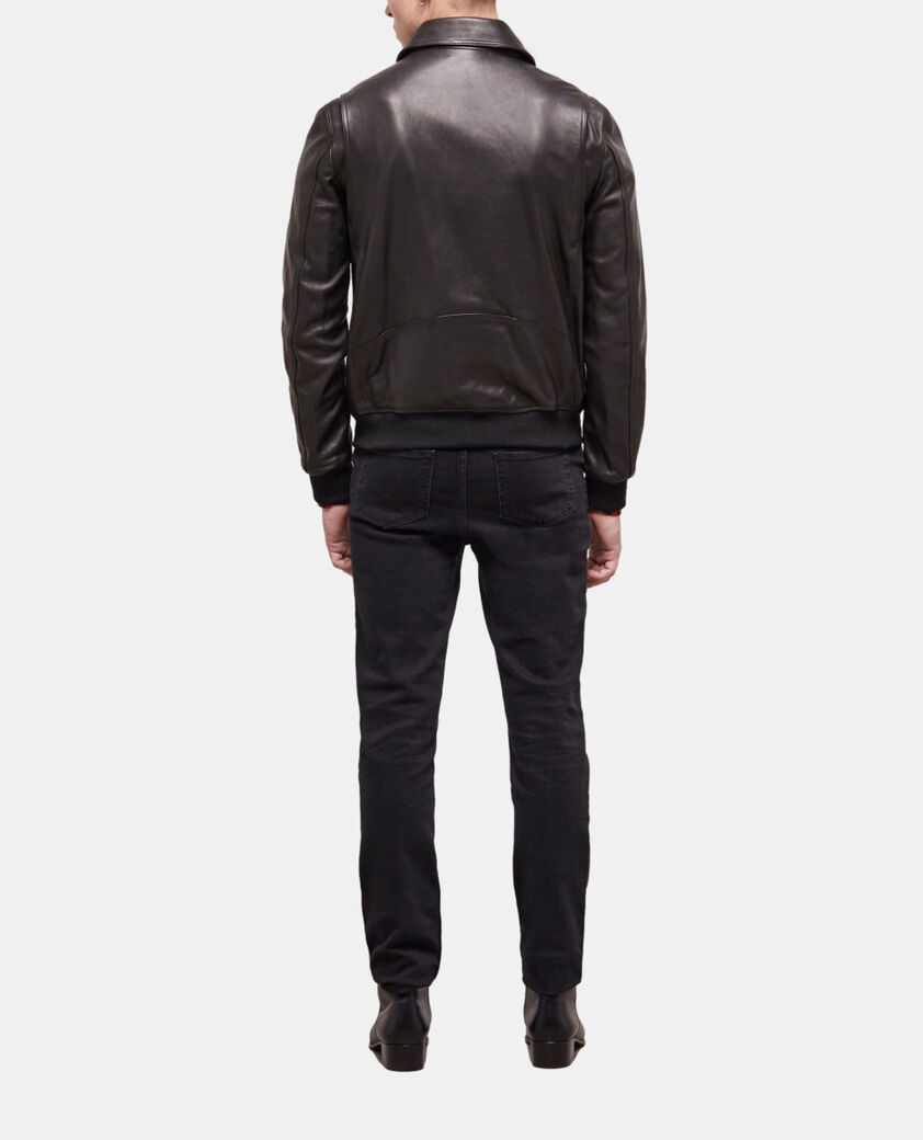 The Kooples HOMME BLACK blouson en cuir noir