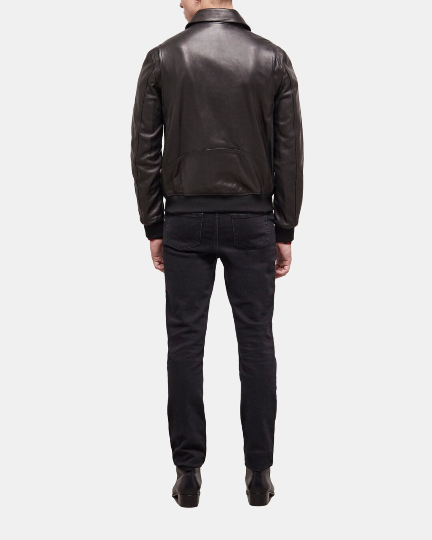 Black leather jacket, BLACK, hi-res image number null