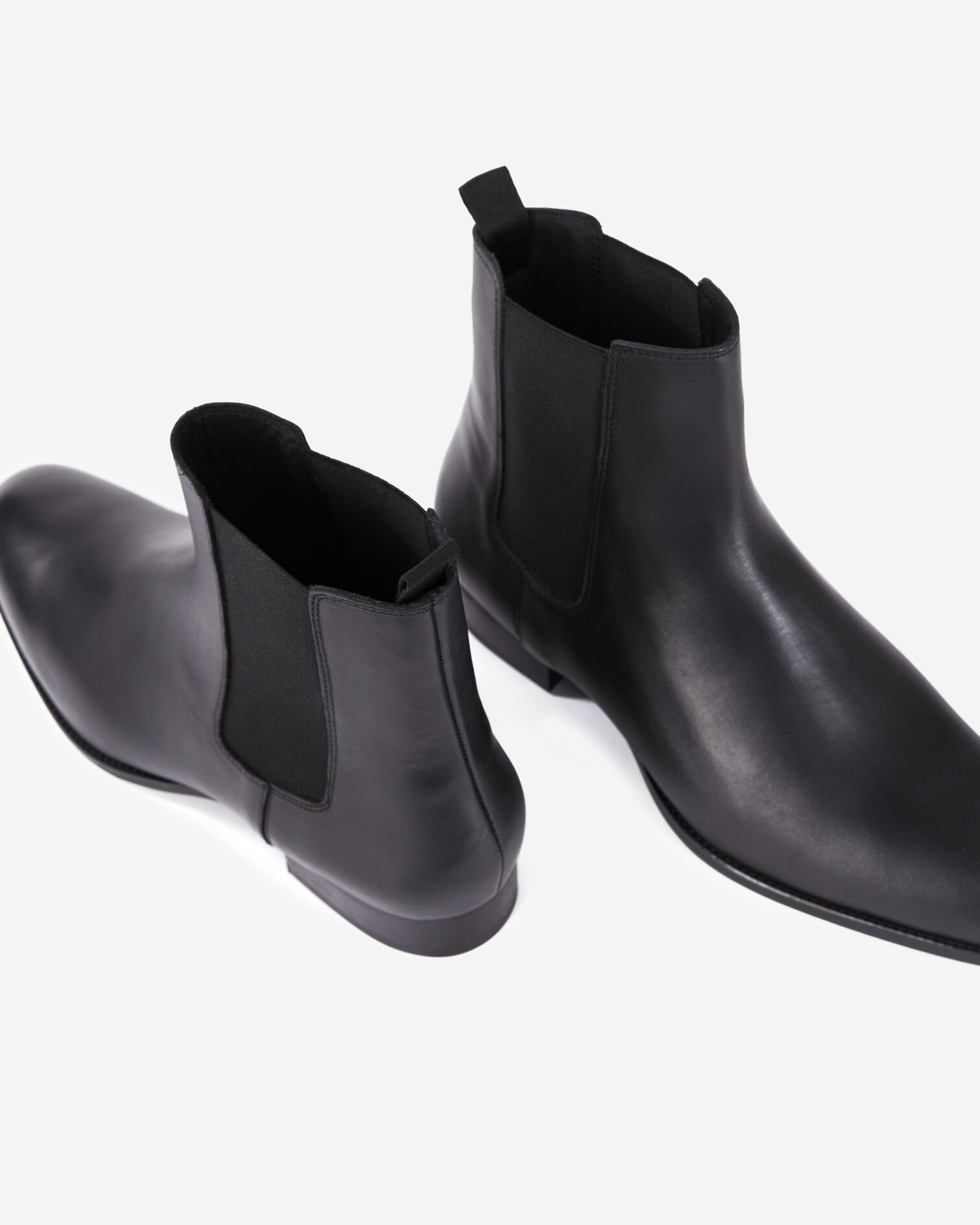Black leather Chelsea boots, BLACK, hi-res image number null
