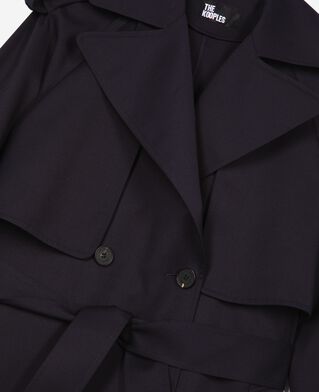 The Kooples WOMEN NAVY fluid trench coat in navy wool blend