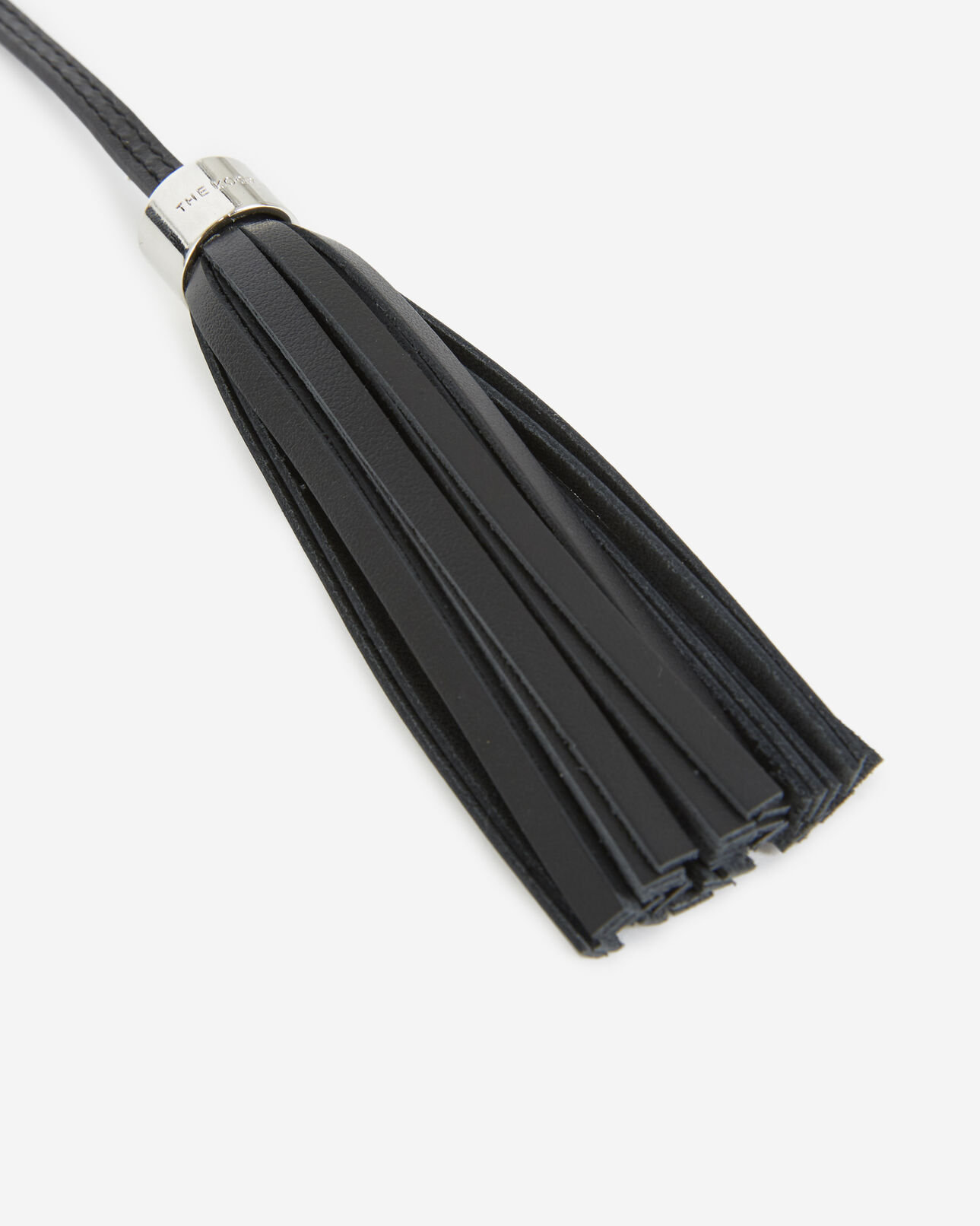 The Kooples FEMME BLACK pompon en cuir lisse noir