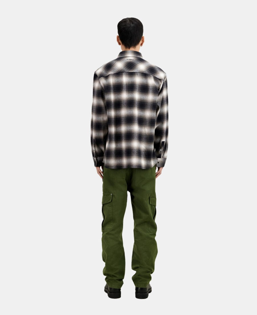 The Kooples HOMME BLACK GREY surchemise à carreaux noirs et blancs