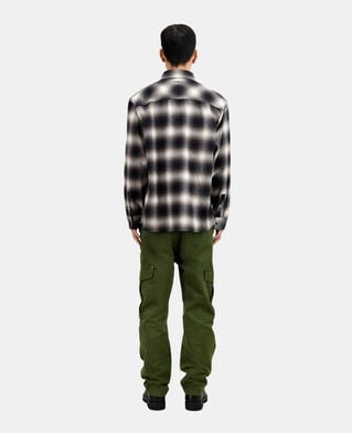 The Kooples HOMME BLACK GREY surchemise à carreaux noirs et blancs