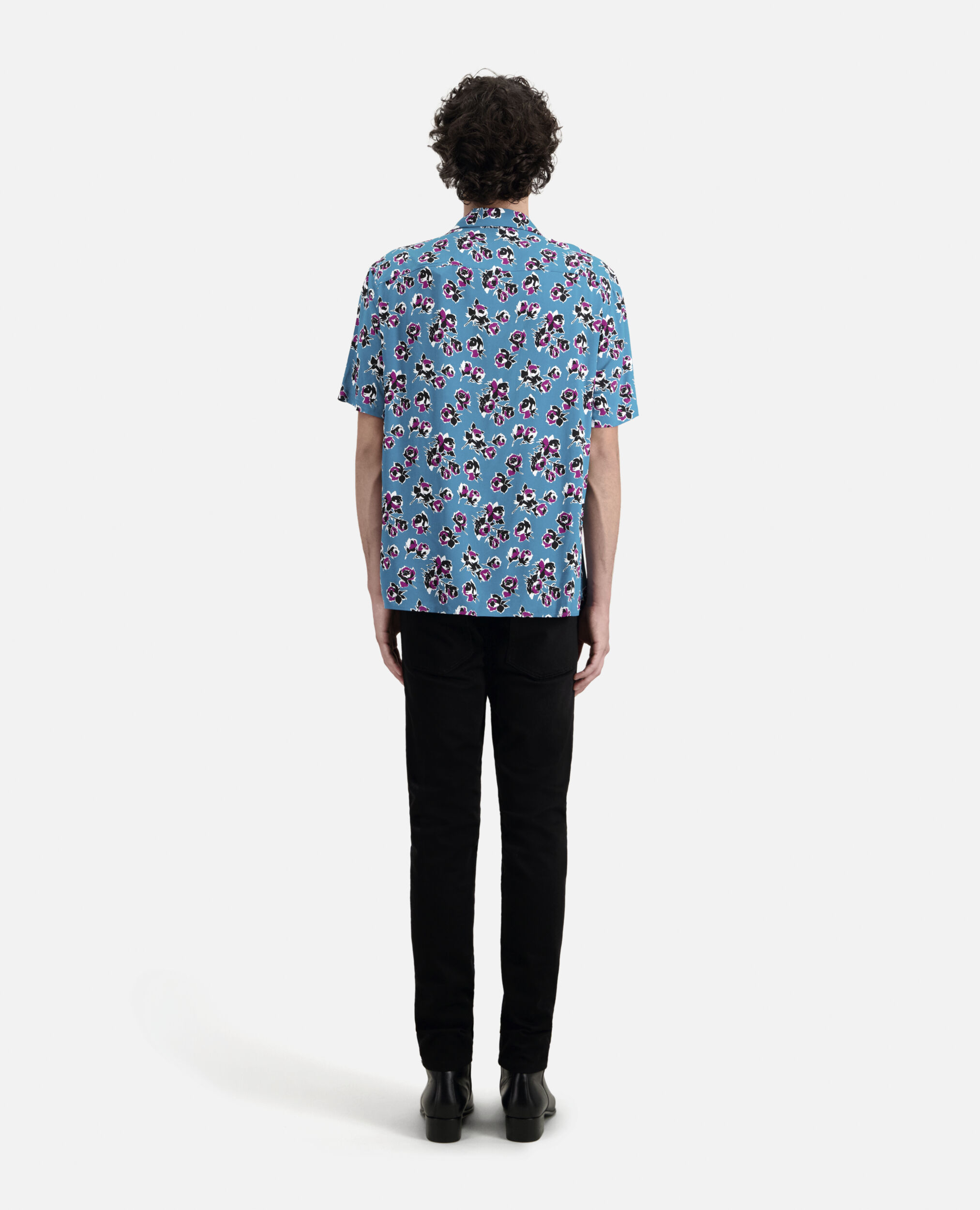 Short sleeved printed shirt, PINK - BLUE, hi-res image number null