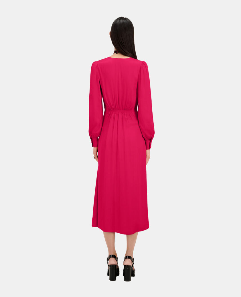 The Kooples WOMEN CHERRY long red dress with bow