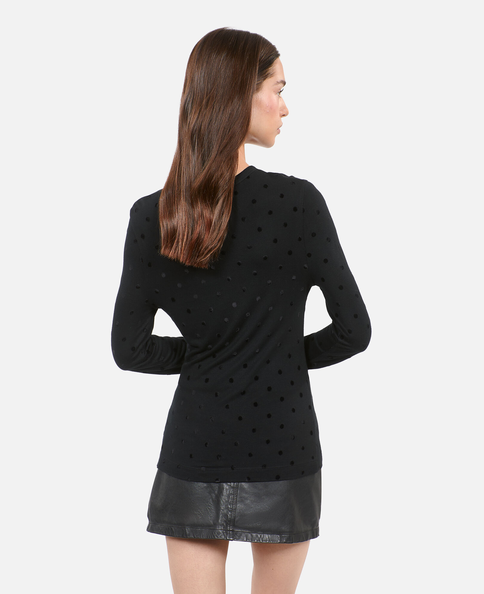 The Kooples WOMEN BLACK black long-sleeved t-shirt