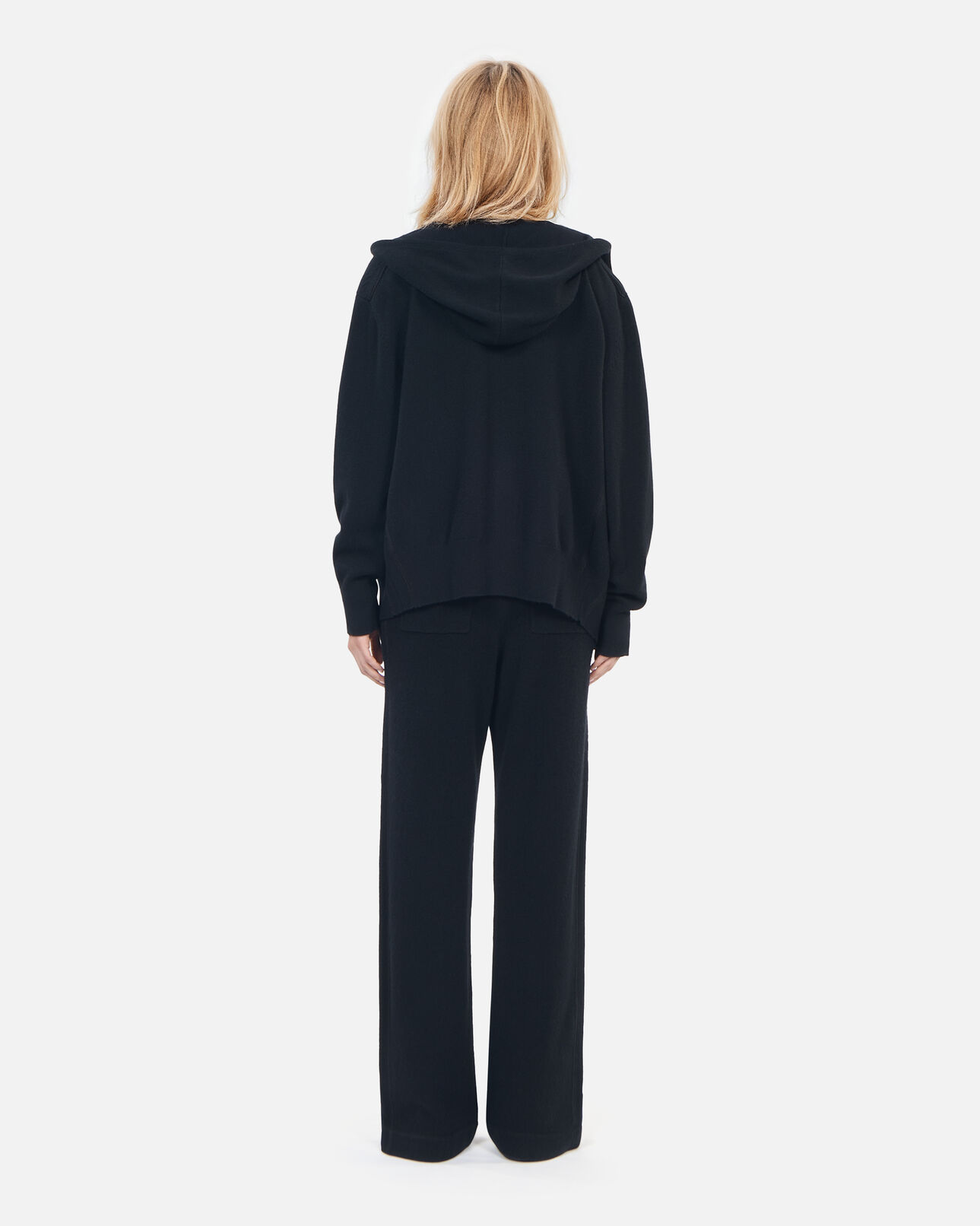 The Kooples FEMME BLACK sweatshirt à capuche en laine et cachemire noir