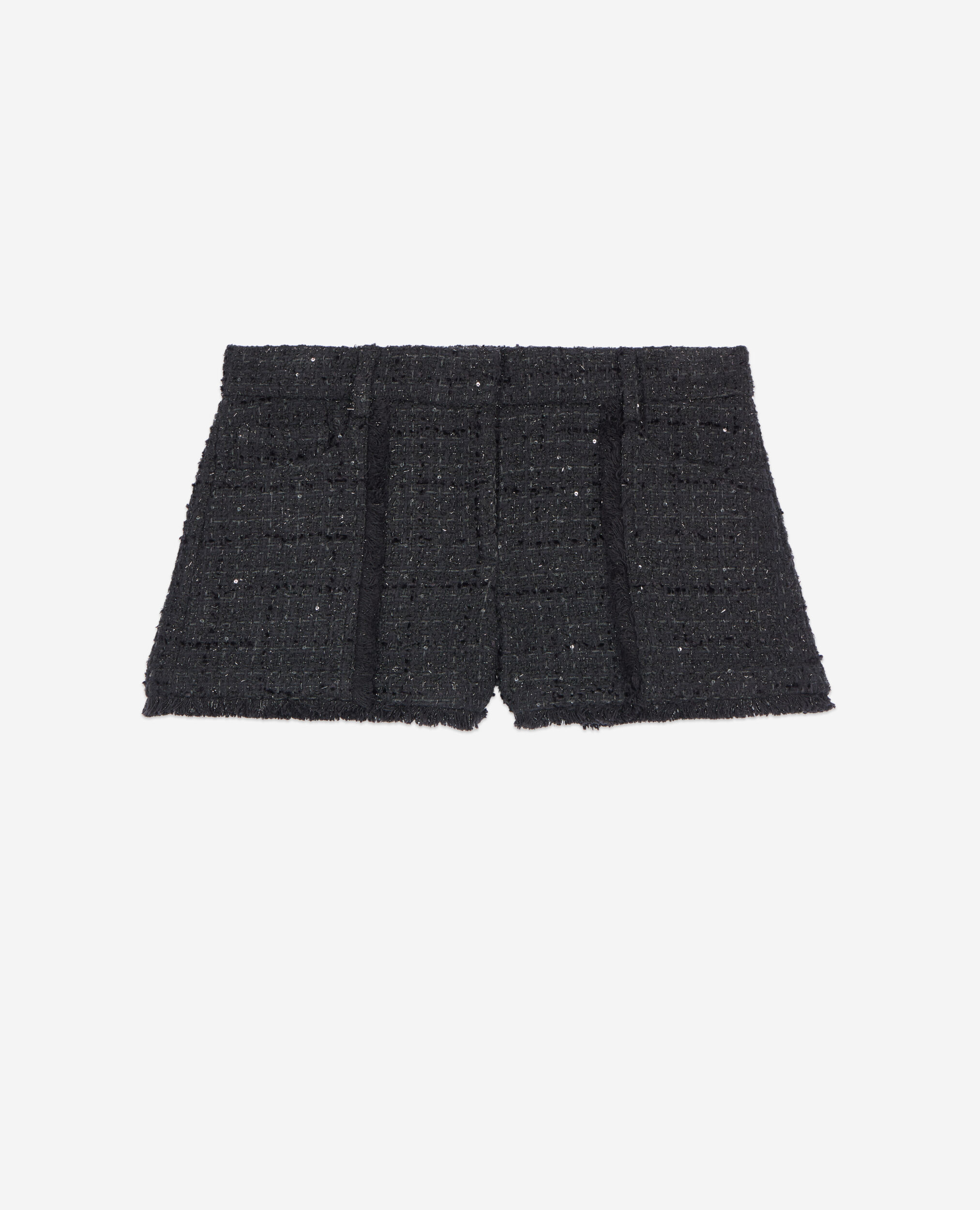 Schwarze Shorts aus Tweed, BLACK, hi-res image number null