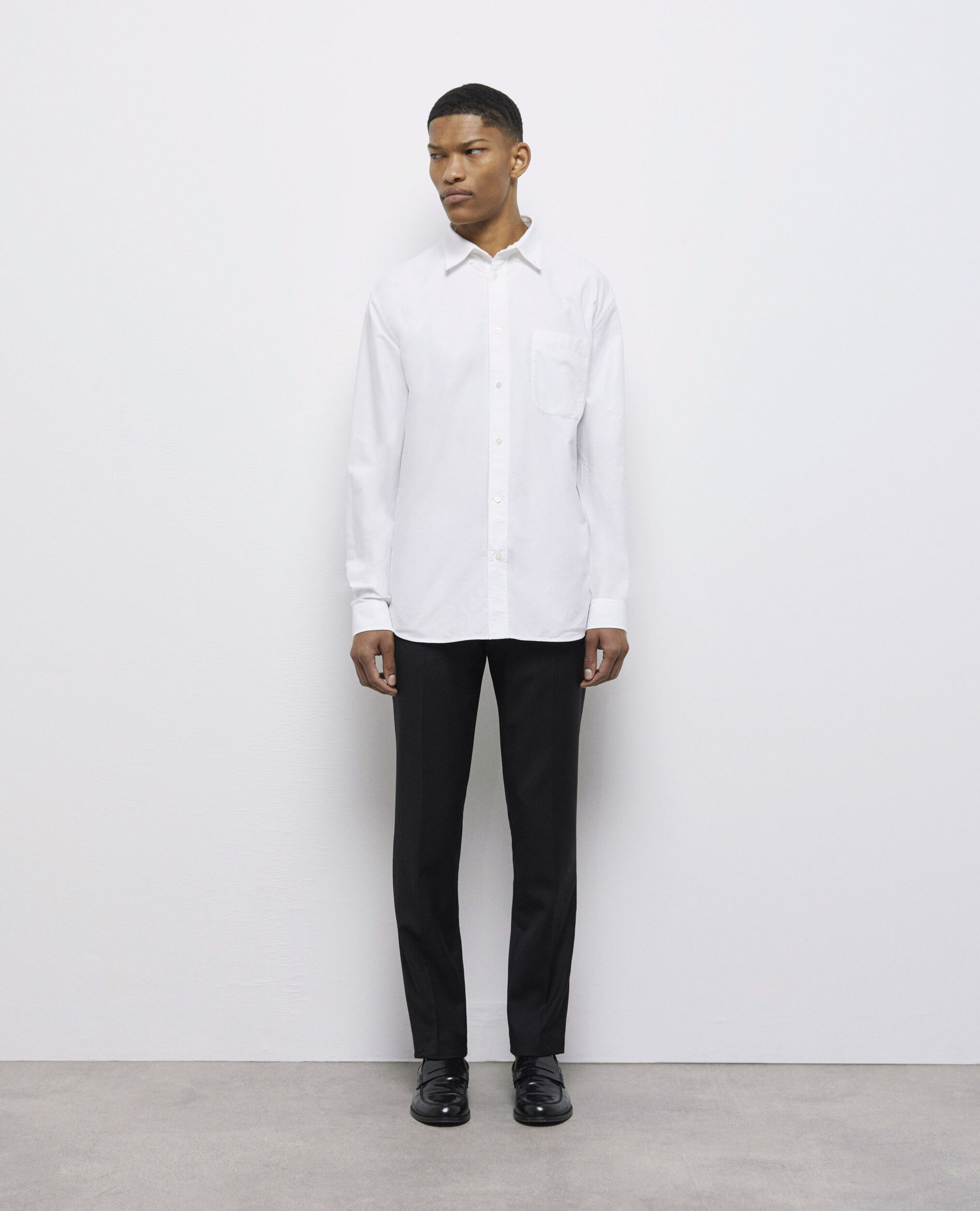 Camisa blanca de algodón, WHITE, hi-res image number null