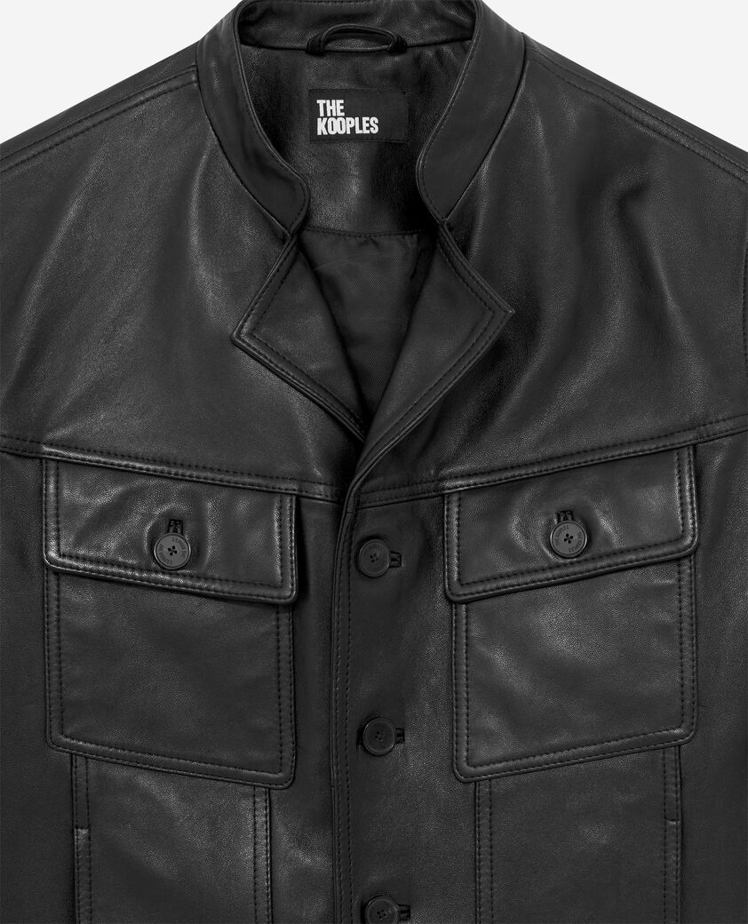 The Kooples HOMME BLACK veste en cuir noire