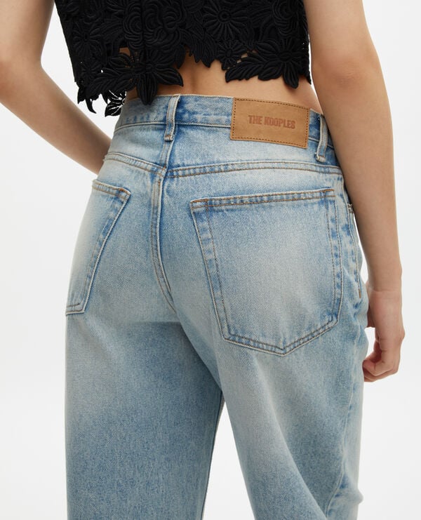 The Kooples WOMEN BLUE BLEACHED / NAVY light blue boyfriend jeans