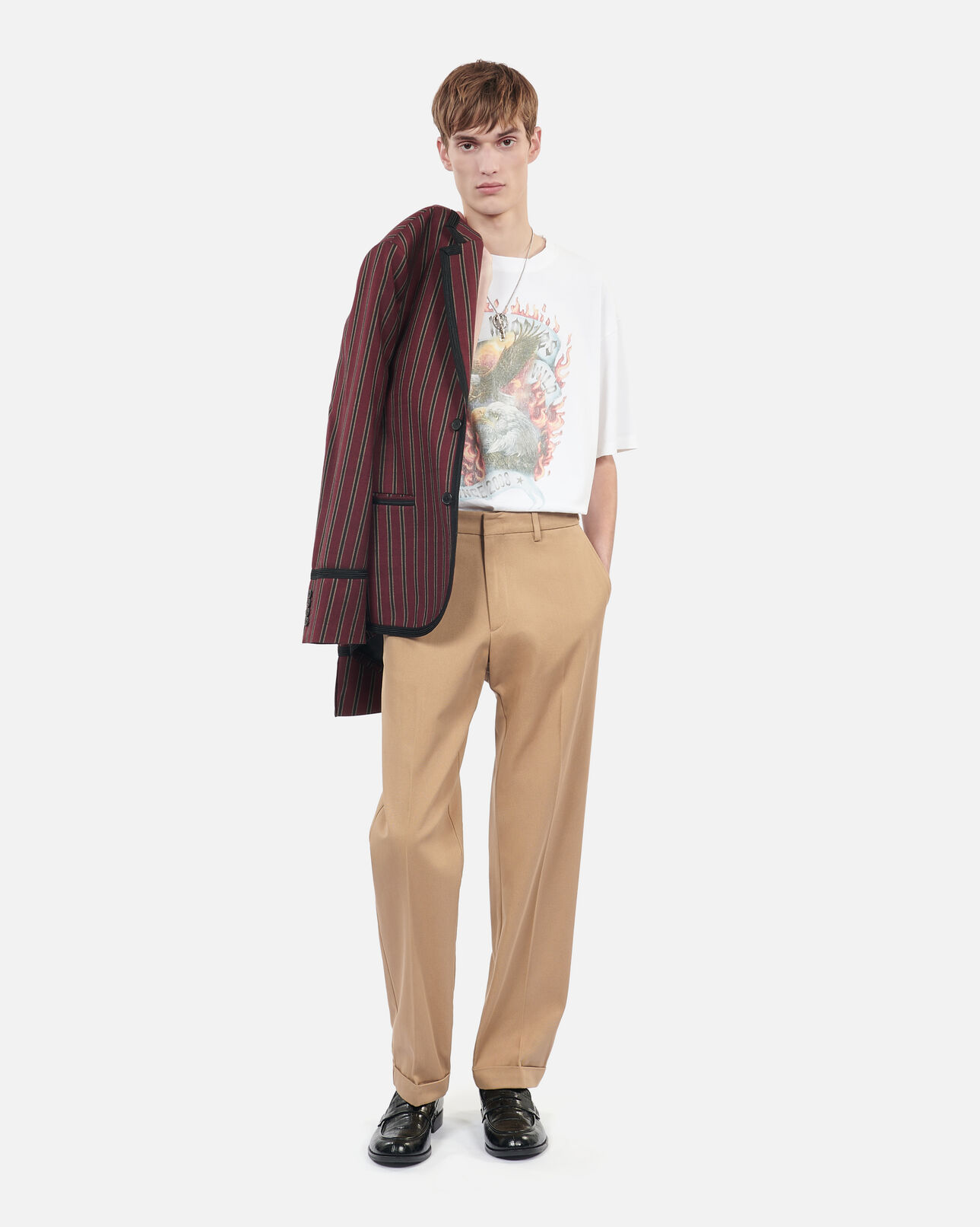 The Kooples MEN CAMEL camel cotton trousers