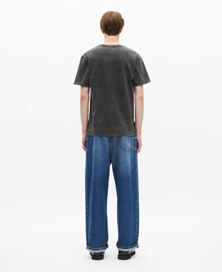 The Kooples HOMME BLACK WASHED t-shirt avec flocage vinyl noir