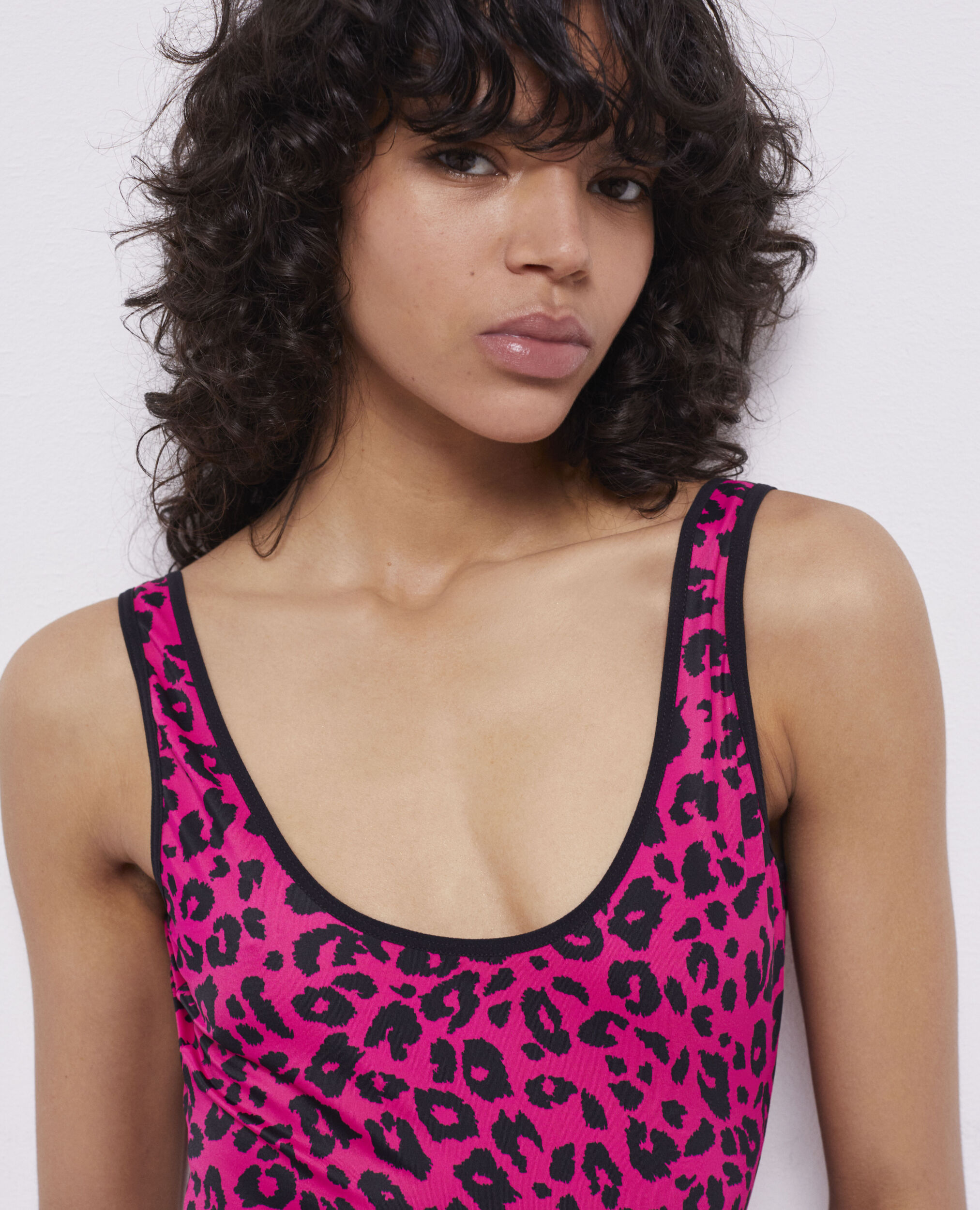 Maillot de bain une pièce imprimé, BLACK / PINK, hi-res image number null