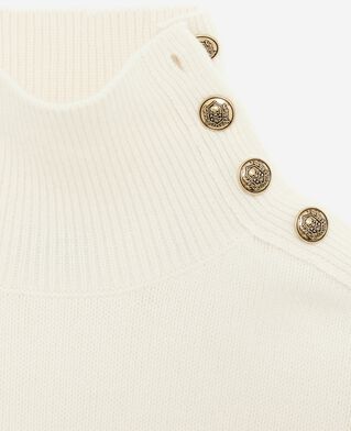 The Kooples WOMEN ECRU high-neck sweater in ecru wool