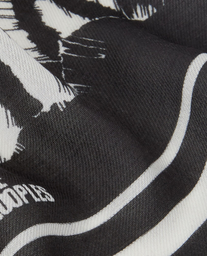 The Kooples MIXED ECRU printed cashmere scarf