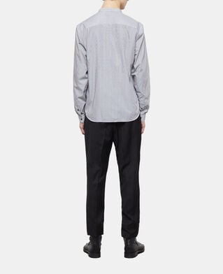 The Kooples HOMME BLACK WHITE chemise col officier slim à rayures