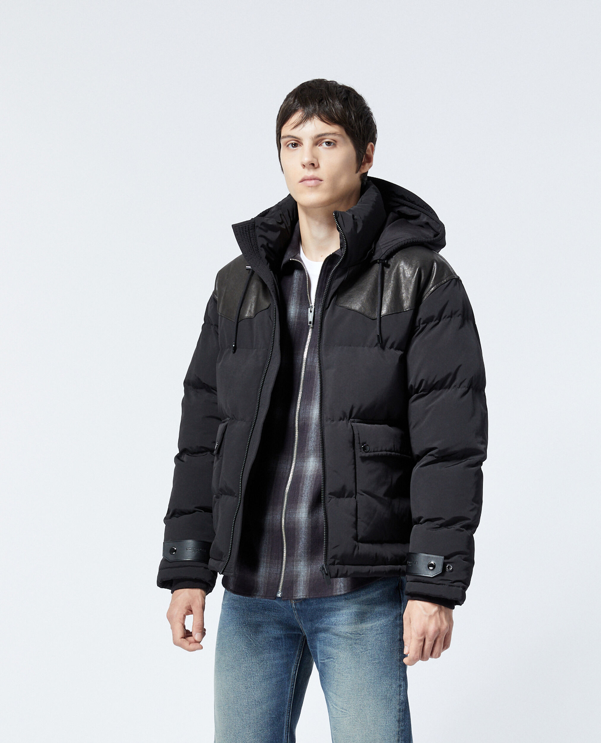 Daunenjacke gesteppt schwarz Westerndetail, BLACK, hi-res image number null