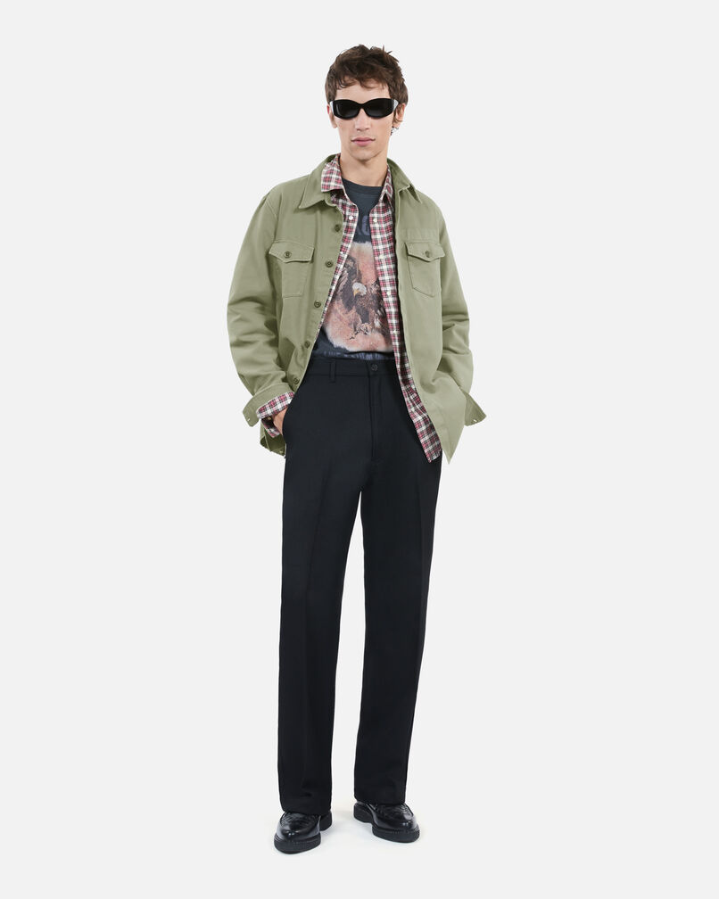The Kooples H OLIVE khaki denim shirt