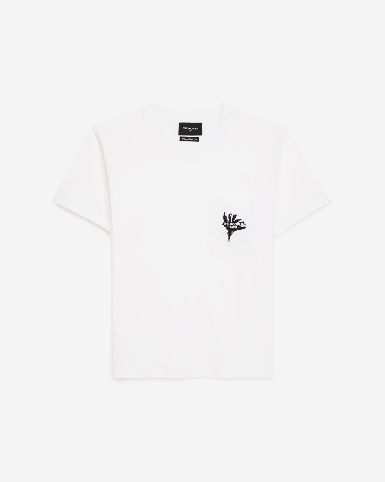 The Kooples MUJER WHITE camiseta blanca bordada algodón detalle