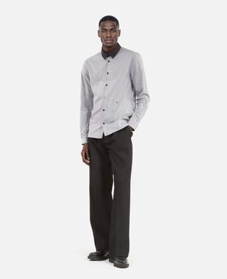 The Kooples MEN BLACK WHITE black micro-checkered shirt