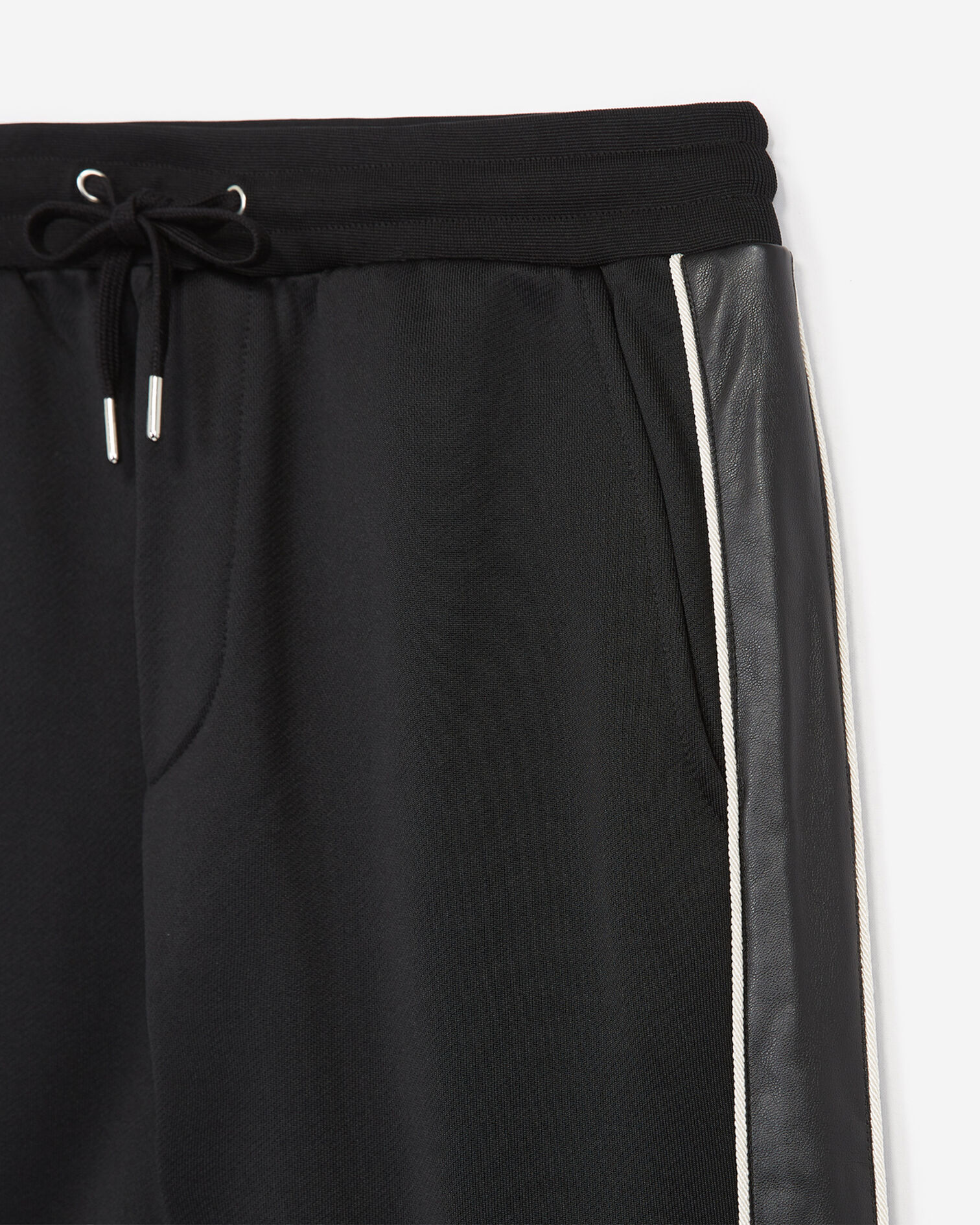 Black slim-fit joggers with elastic waist, BLACK, hi-res image number null