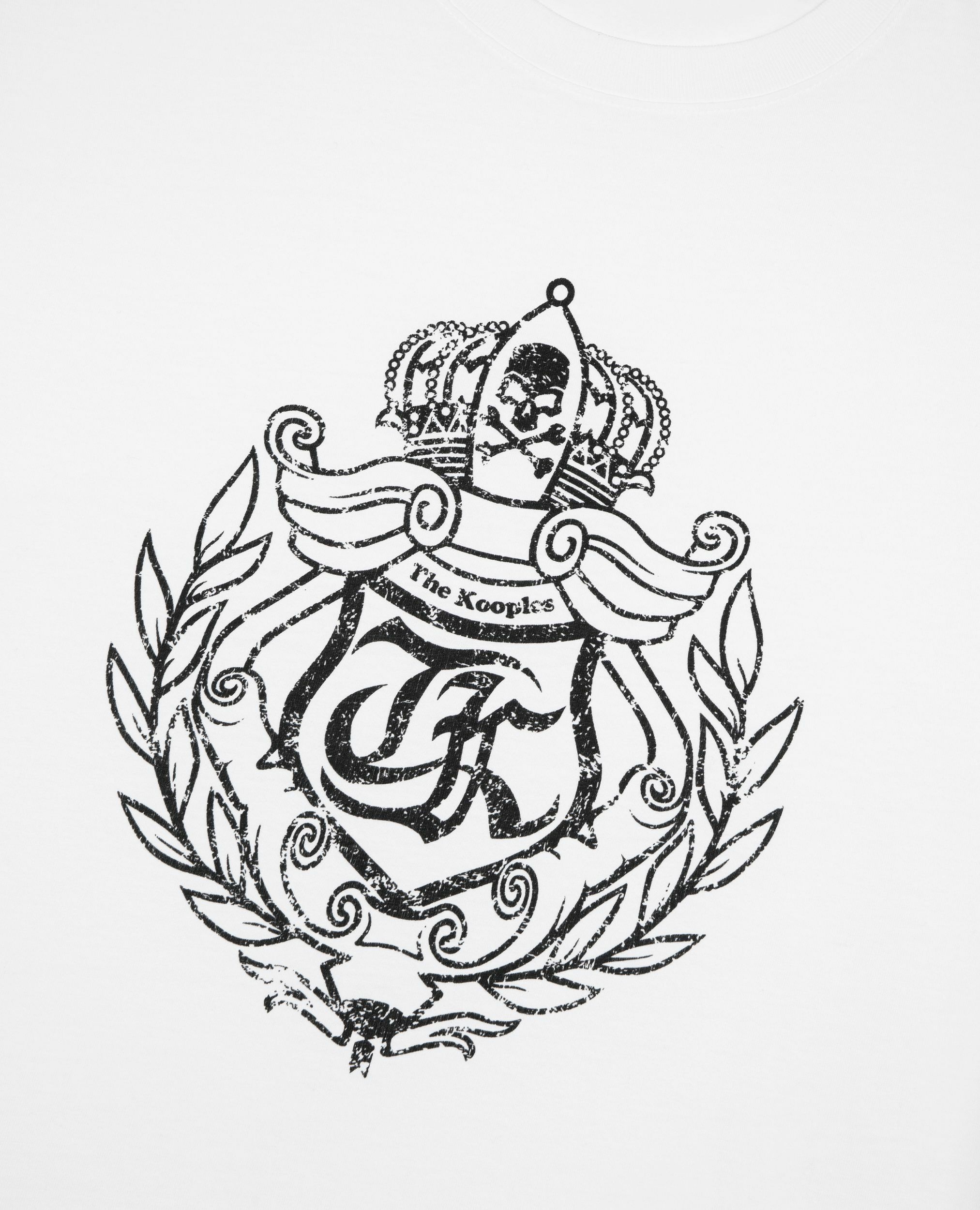 T-shirt à sérigraphie blason blanc, WHITE, hi-res image number null