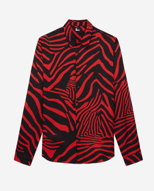 camisa cuello hawaiano estampada roja