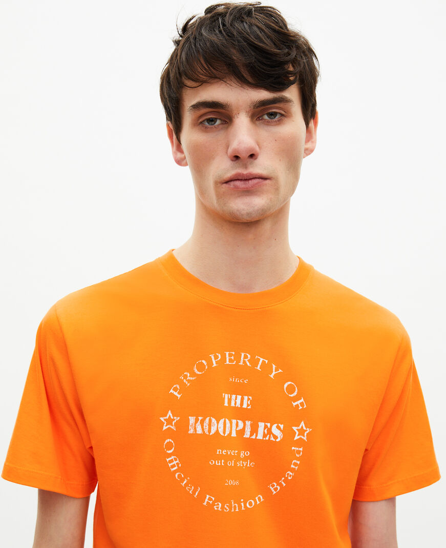 The Kooples H ORANGE t-shirt with orange screen printing