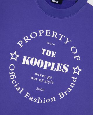 The Kooples F ELECTRIC BLUE short-sleeved sweatshirt with purple screen print