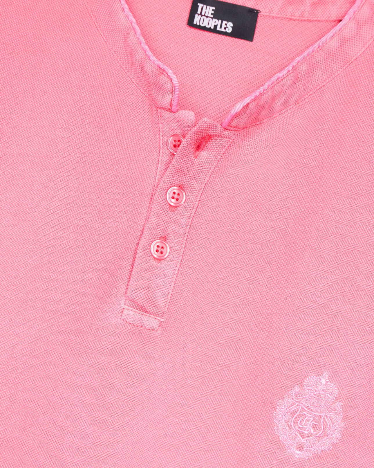 The Kooples MEN SWEET PINK pink piqué cotton polo t-shirt