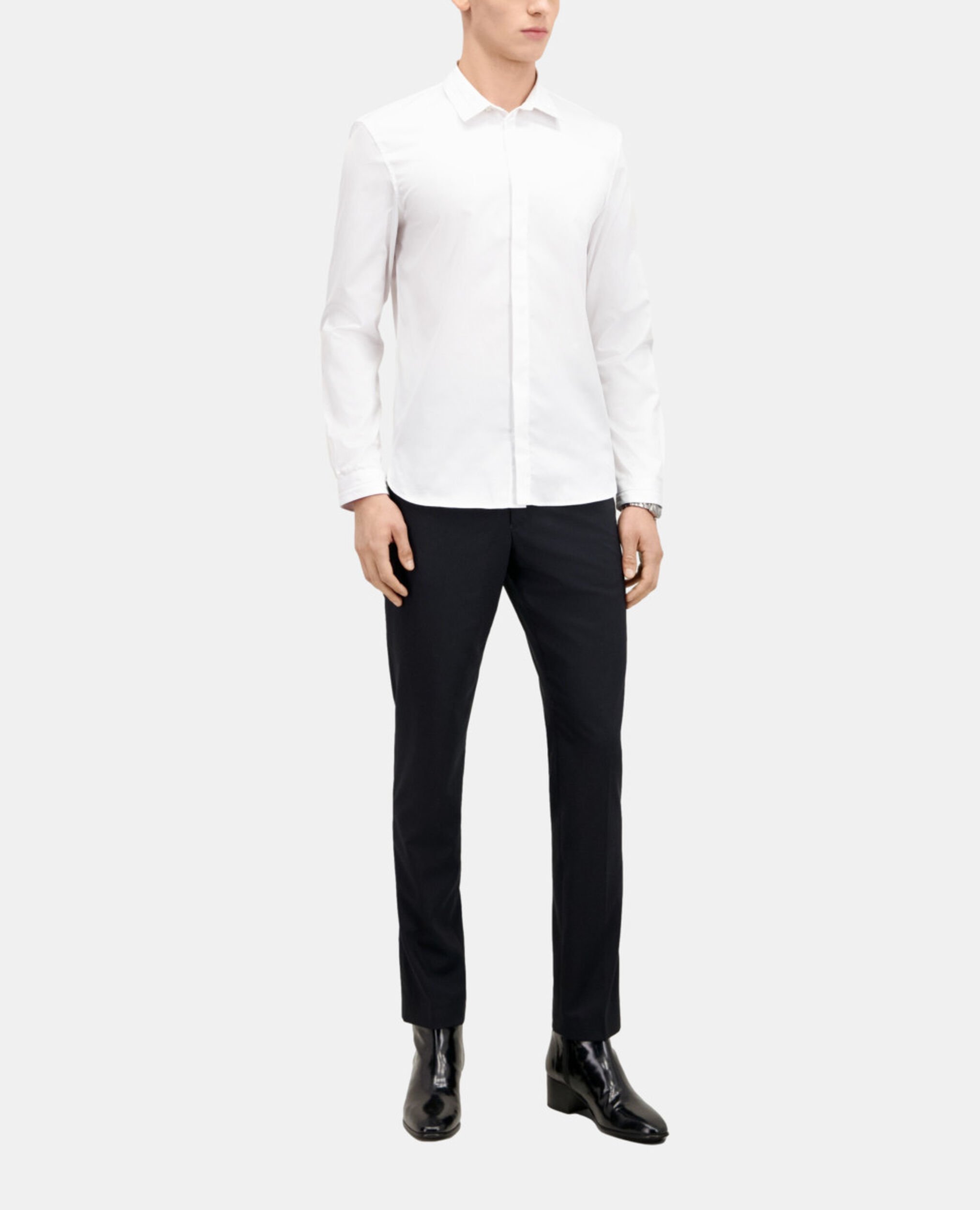 Chemise en smart twill blanche, WHITE, hi-res image number null