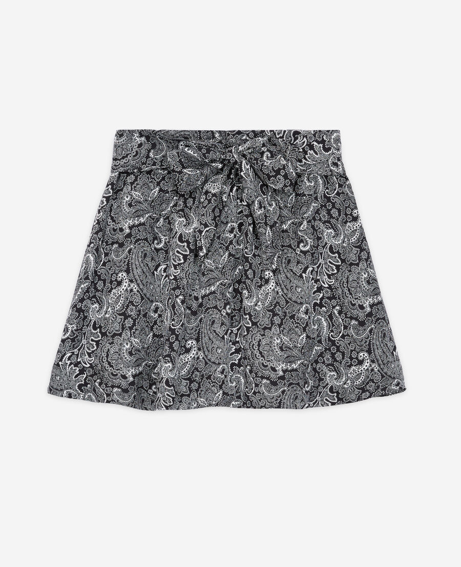 The Kooples WOMEN BLACK WHITE short printed skirt