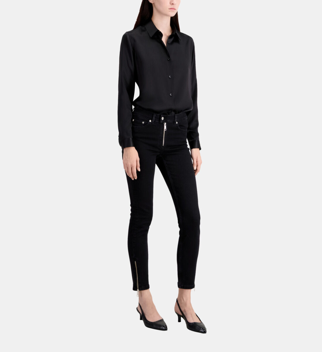 Jean slim noir avec zip The Kooples