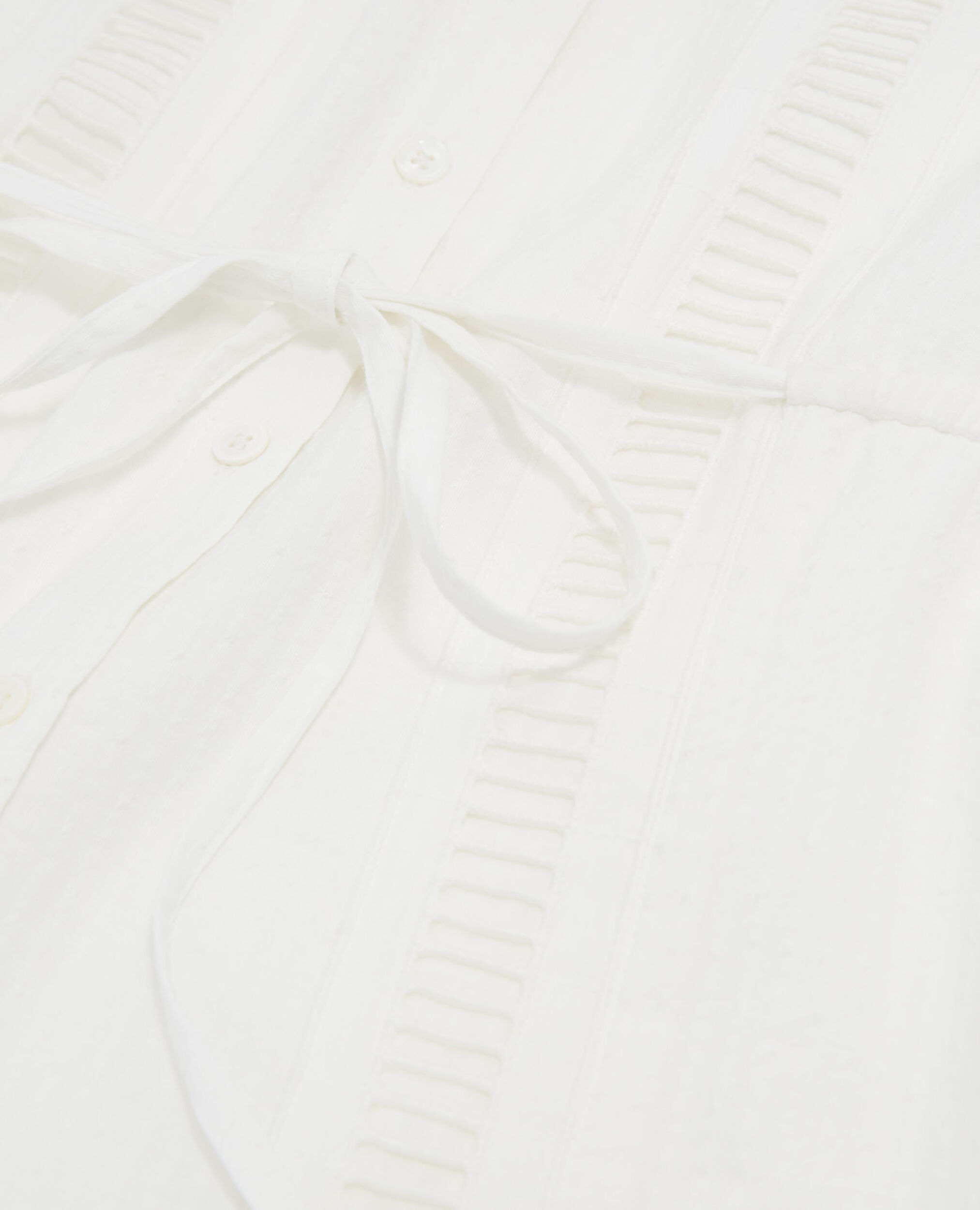 Robe légère blanche courte détails brodés, OFF WHITE, hi-res image number null