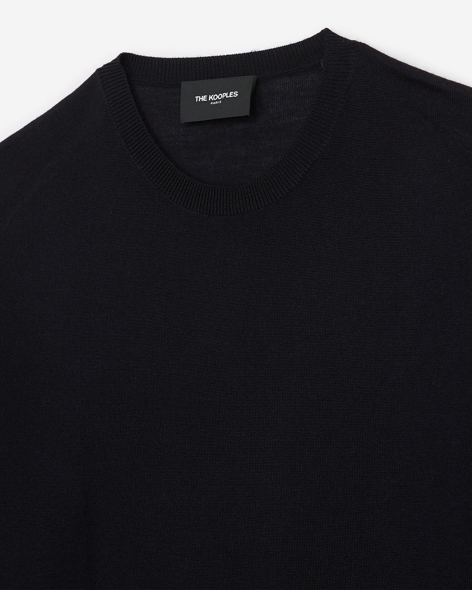 Slim blue wool sweater with crew neck, DARK NAVY, hi-res image number null