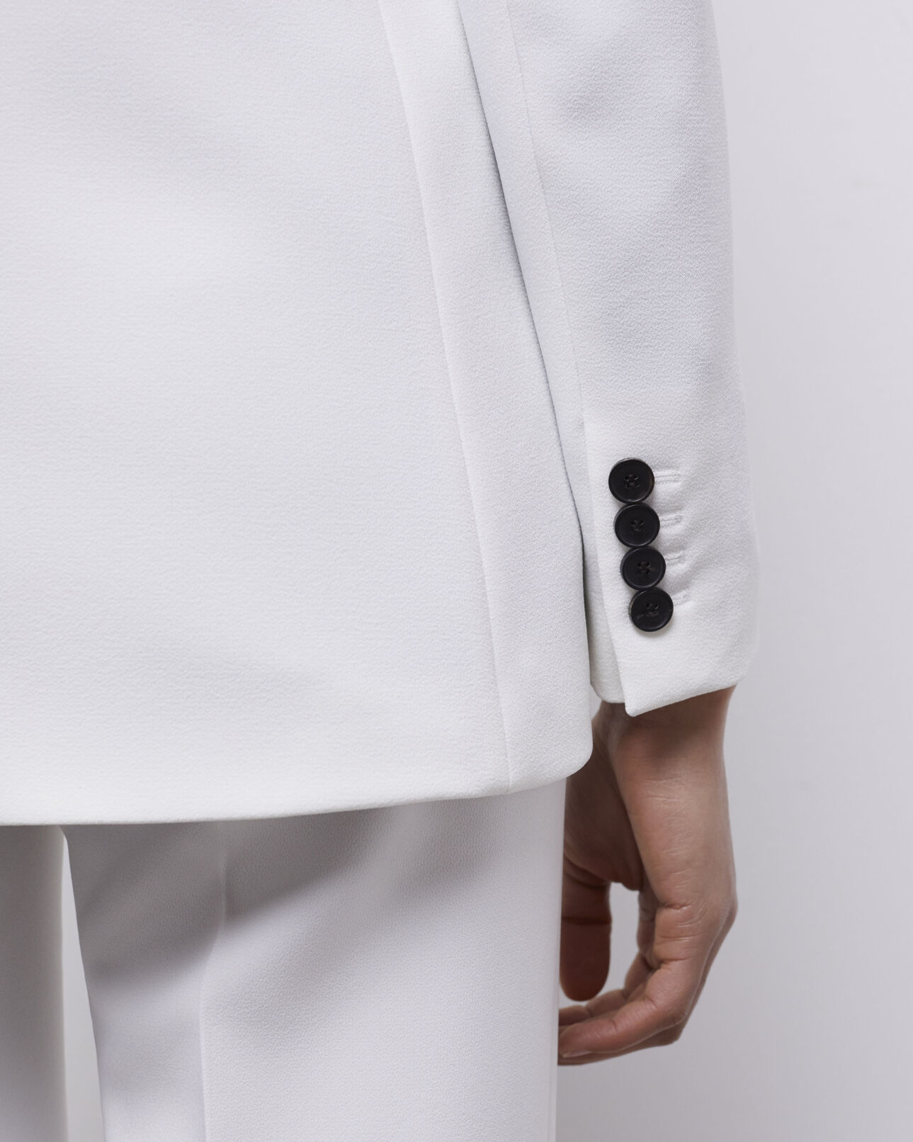 The Kooples WOMEN ECRU white crêpe suit jacket