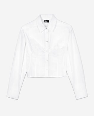The Kooples F WHITE white shirt with corset style stitching