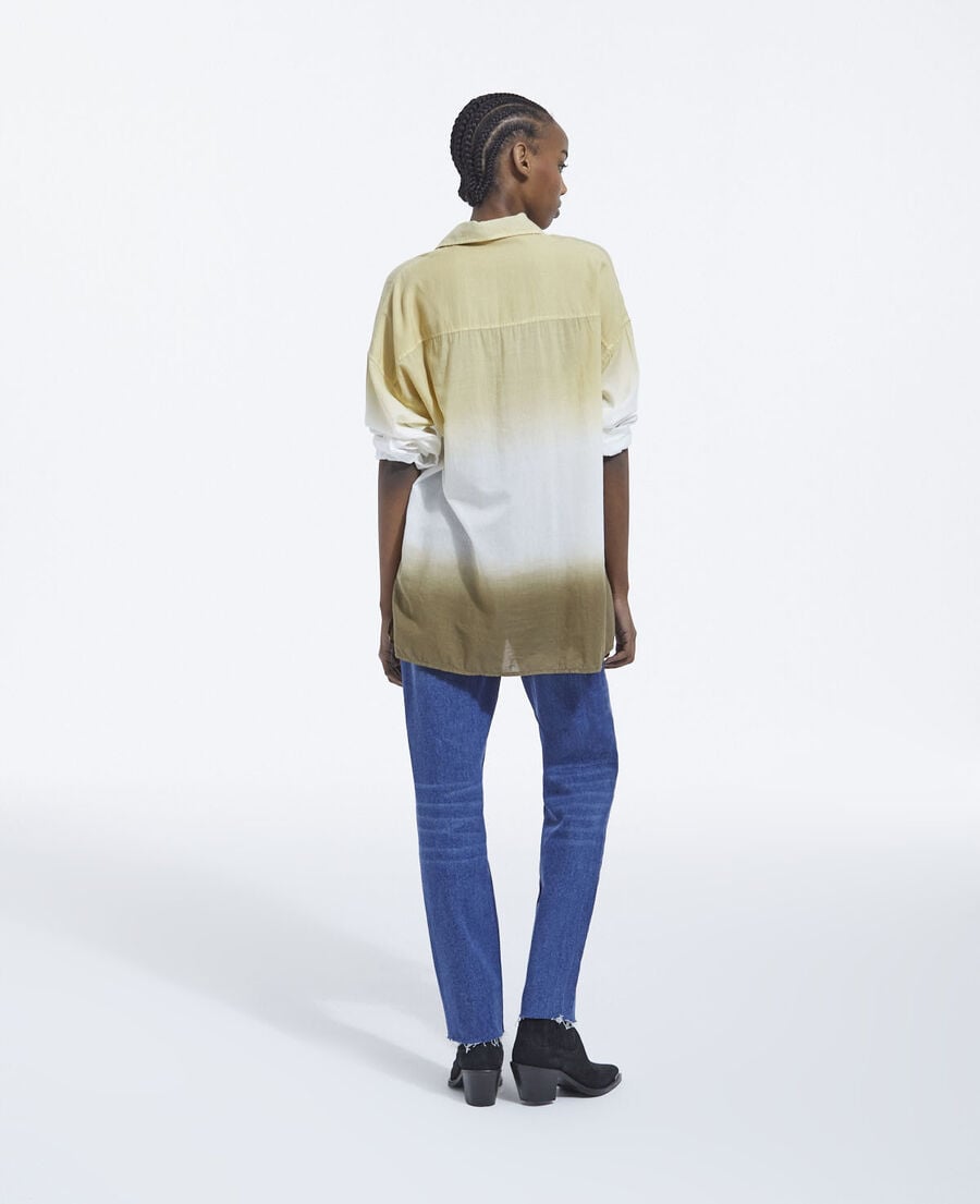 The Kooples F KAKI khaki tie-dye cotton shirt