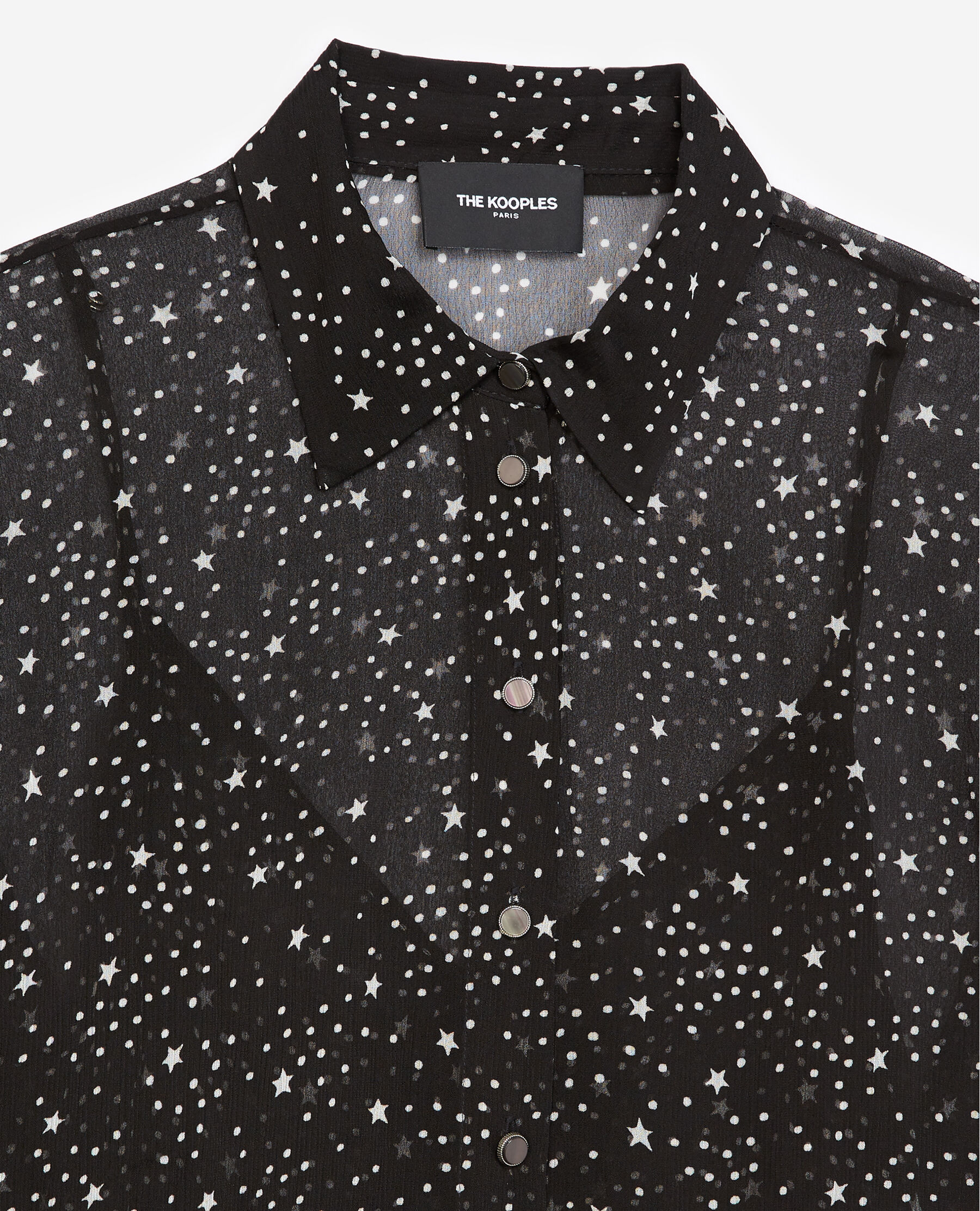 Camisa fluida negra estampado estrellas The Kooples Espa a