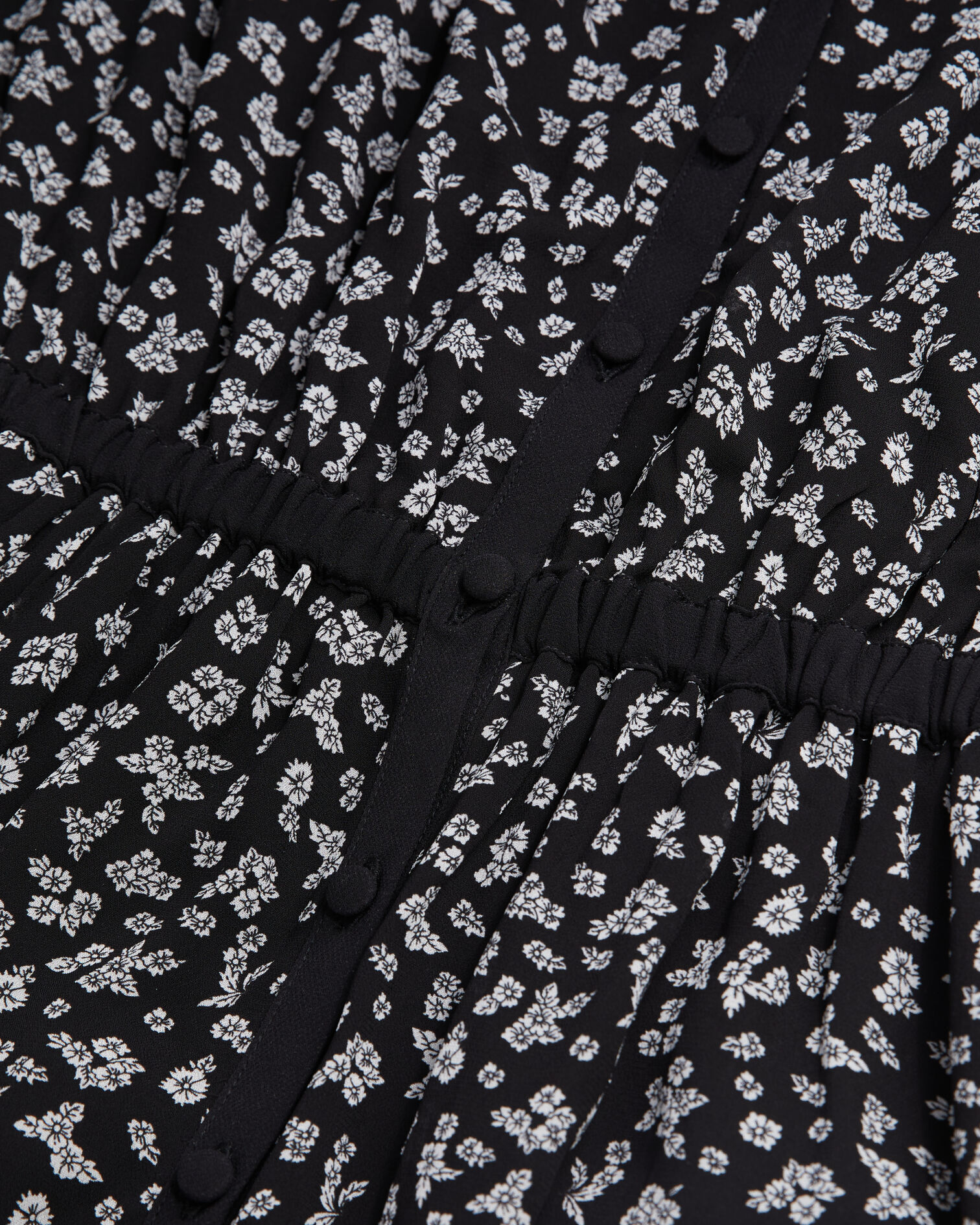 Langes Kleid mit Print und Knopfverschluss, BLACK-ECRU, hi-res image number null